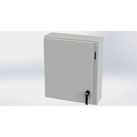 Saginaw Control & Engineering 2 Point Latch with Padlock Handle Electrical Enclosures, 30 in H, 8 in D, 25.38 in W, Carbon Steel SCE-30XEL2508LPLG